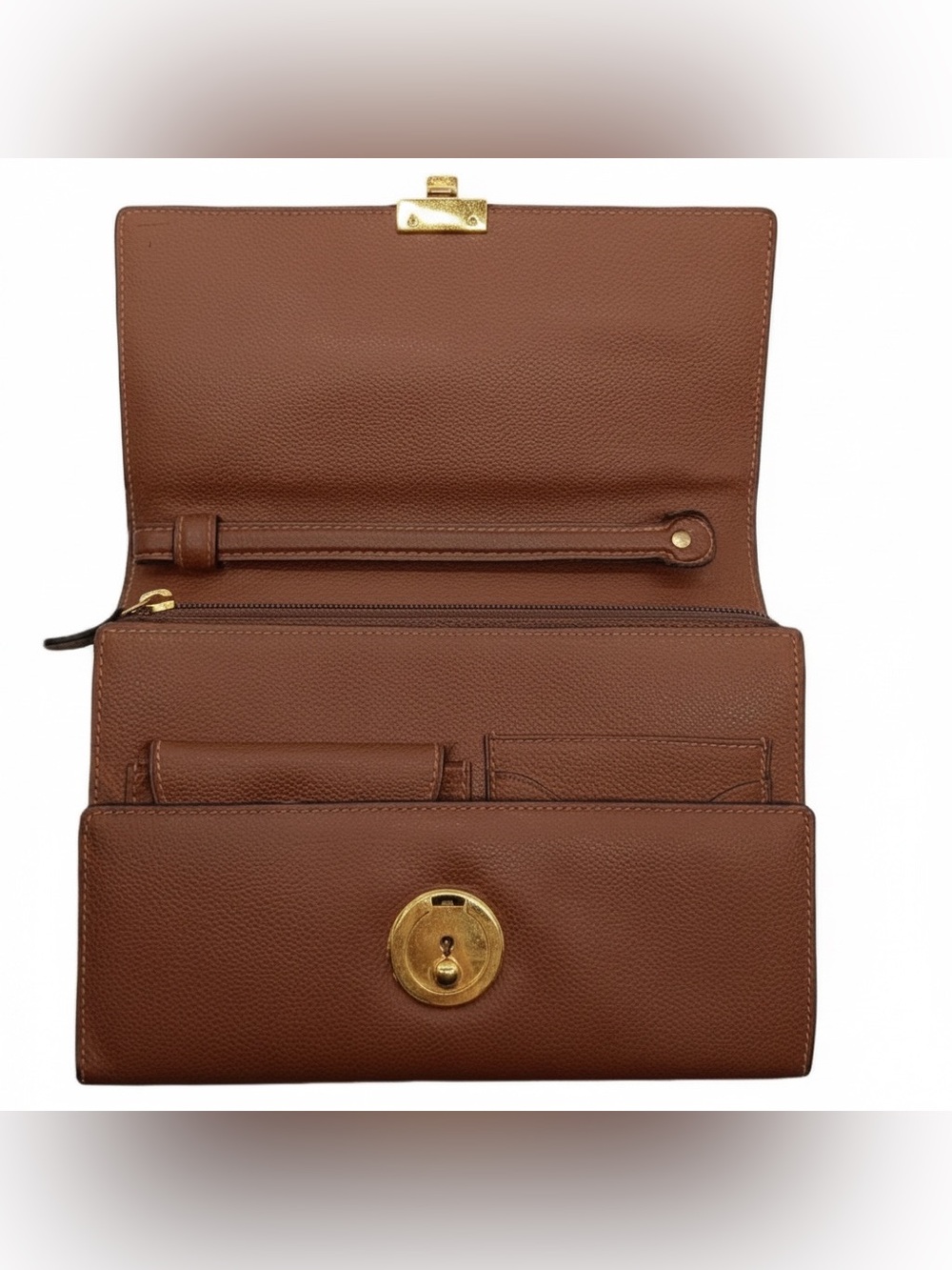 SALVATORE FERRAGAMO ICONIC GANCINI VINTAGE LEATHER CLUTCH BAG - Picture 3 of 12